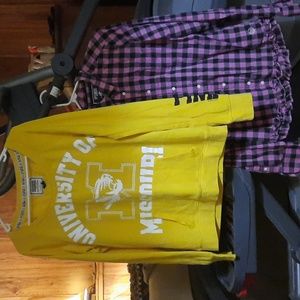 Authentic Vintage Victoria Secret PINK 2 Ruffled shirt & Collegiate Collection